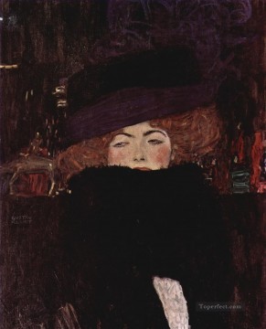 Gustave Klimt Painting - Lady with Hat and Featherboa Gustav Klimt